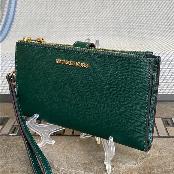 MICHAEL KORS LG DOUBLE ZIP WRISTLET RACING GREEN - Picture 4 of 16